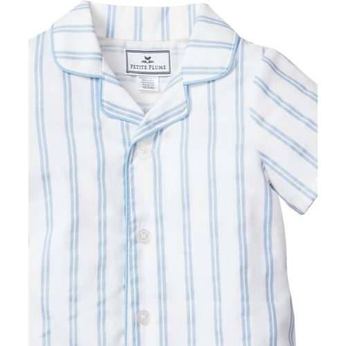 Classic Romper, Periwinkle Stripe - Petite Plume | Maisonette
