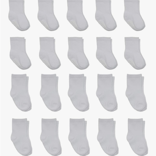 Little Me 20-Pack Newborn Baby Infant & Toddler Unisex Socks, 0-12/12-24 Months, Assorted Size Pack, White