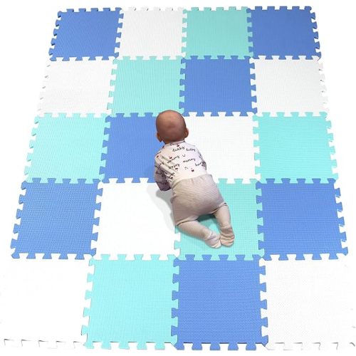 YIMINYUER® 20 Tiles (30cm×30cm×1cm Each Tile) Baby Soft Puzzle Play Mats, Kids Thick EVA Foam Floor, Toddlers & Children's Soft Interlocking Mat R01R07R08G301020
