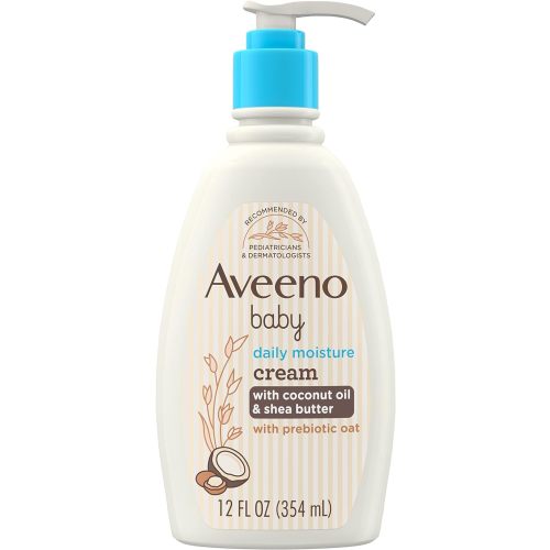 Aveeno Baby Daily Moisturizing Cream with Prebiotic Oat & Shea Butter, Gentle Coconut Scent, 12 oz..