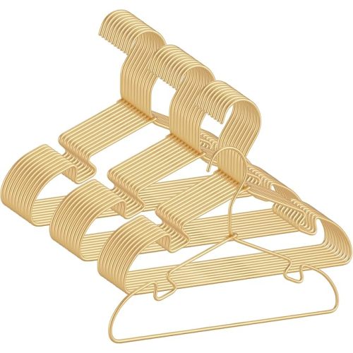 Gold Aluminum Hanger, 30 Pack Baby Hanger,12.6 Inch Children Baby Hanger, Sturdy Metal Children Clothes Hanger for Wardrobe, Space-Saving Toddler Hanger