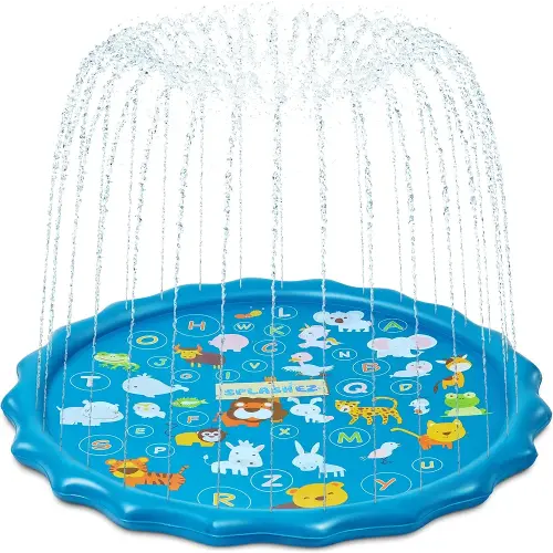 SplashEZ 3-in-1 Splash Pad, Sprinkler for Kids & Baby Pool for Learning – Toddler Sprinkler Pool, 60’’ Outside Water Toys – “from A to Z” Outdoor Play Mat for Babies & Toddlers