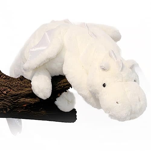 YOUBLEK 40In 2Lb Weighted Stuffed Animals,Cute Plush Dragon,Weighted Stuff Dinosaur Toy for Kids Adult Gift or Decoration (2lb, White)