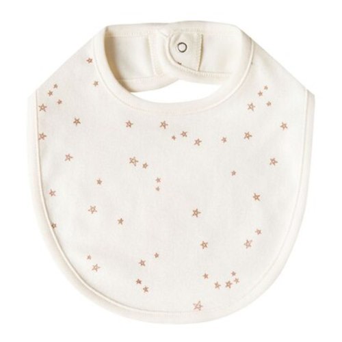 Organic Snap Bib, Ivory Stars