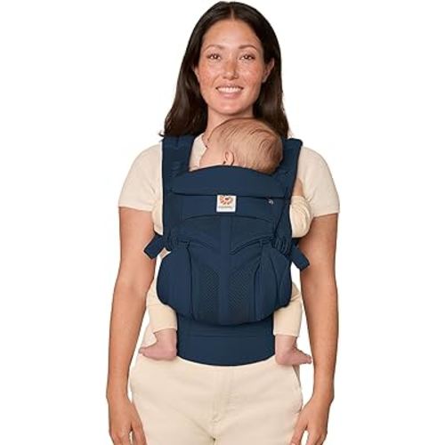 Ergobaby Omni Classic (formerly OMNI 360) All-Position Baby Carrier for Newborn to Toddler with Lumbar Support and Cool Air Mesh, 7-45 Pounds, Midnight Blue, One Size