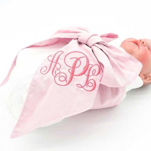 Personalized Newborn Swaddle Sash-Soft Cotton Maternity Sash with Big Bowknot - Custom Sash for Baby Girls & Boys-Newborn Photography Pink