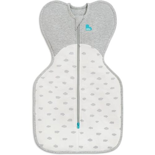 Love To Dream Swaddle UP, Baby Sleep Sack, Self-Soothing, Longer Sleep, Snug Fit Helps Calm Startle Reflex, New Born Essentials for Baby, Suitable for All Seasons, 8-13 lbs, White Mint Cloud