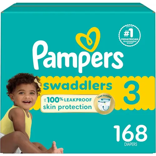 Pampers Baby Diapers - Swaddlers - Size 3, 168 Count, Ultra Absorbent Disposable Infant Diaper