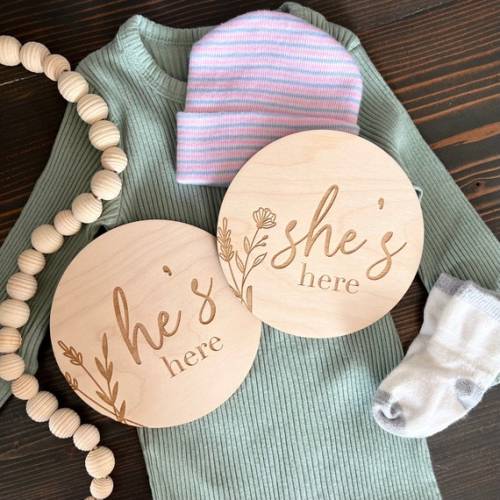 She's Here He's Here Announcement Signs  It's a - Etsy