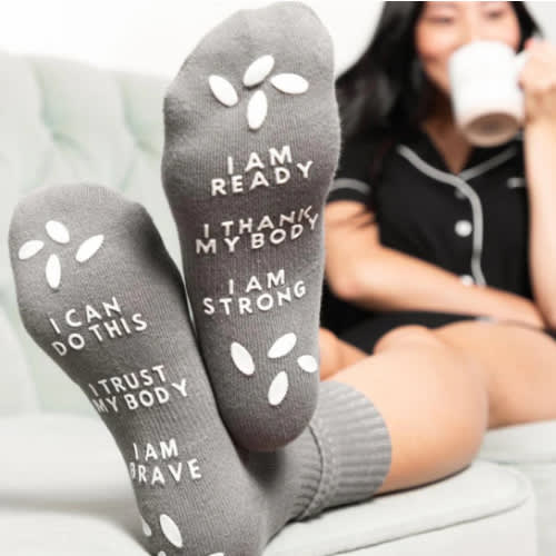 Birthing Affirmation Hospital Socks - milk & baby – Milk & Baby