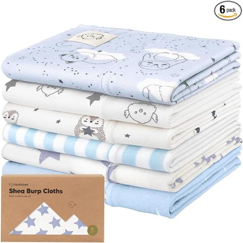 Organic Burp Cloths Baby Boy, Girl - 6-Pack Large 100% Cotton Burping Cloths for Babies, Spit Up Rags, Super Absorbent, Ultra Soft Newborn Rag,Gender Neutral,Machine Washable,Durable(Constellation)