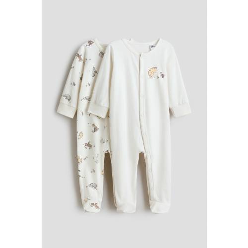 2-PACK PAJAMA JUMPSUITS WITH COVERED FEET