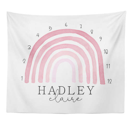 Rainbow Personalized Milestone Calendar | Pinks