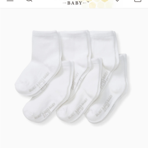 Solid Organic Cotton Baby Crew Socks 6 Pack