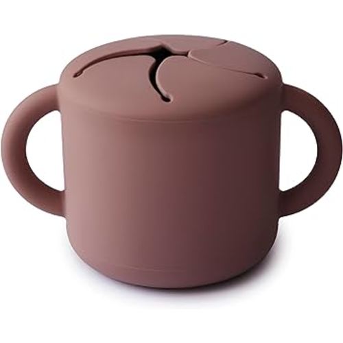mushie Silicone Snack Cup | Spill Proof Food Container for Toddler and Baby (Woodchuck)