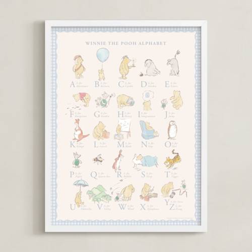 Disney Winnie The Pooh Alphabet Disney Open Edition Children's Art Print by Sabrin Deirani