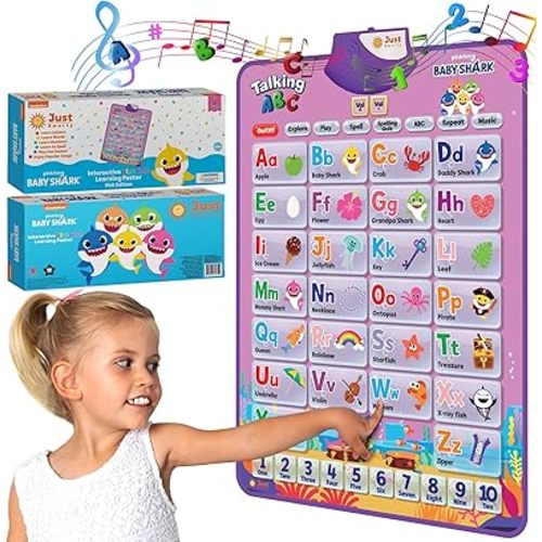 Just Smarty Interactive Alphabet Wall Chart, Pinkfong Baby Shark Pink