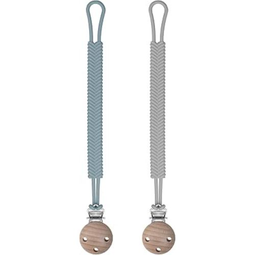 Pacifier Holder Clip for Boys and Girl: One-Piece Baby Pacifier Clip, Braided Shape Silicone Pacifier Clip, Baby Safe Pacifier Clip, Soft and Lightweight Pacifier Clip, Retainer for Teething Toys