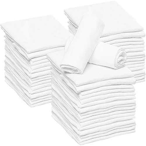 RUVANTI 36 Pack Birdseye Flat-Fold Cloth Diapers for Babies, 100% Cotton Extra Large Reusable Diapers 24x24 Inches, Baby Burp Cloths