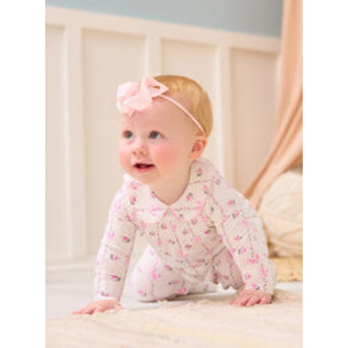 Floral Bow Collar Footie | Tullabee