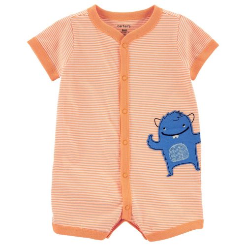 Baby Monster Snap-Up Romper - Orange