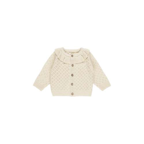 ruffle collar cardigan in natural