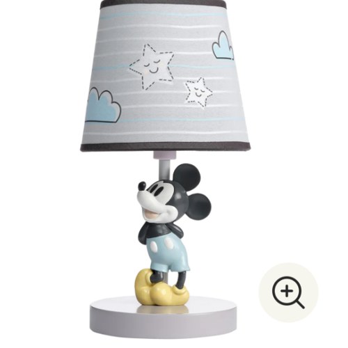 Disney Baby Moonlight Mickey Mouse Lamp with Shade & Bulb - Gray – Lambs & Ivy