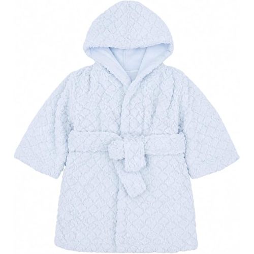 Unisex Grey Baby Fleece Robe with Hood for Boys and Girls Ages 0-9 Months by Everyday Kids