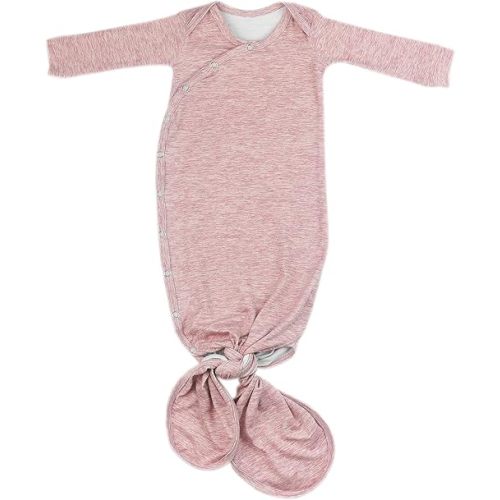 Copper Pearl Baby Gown - Knotted Newborn Sleepers for Baby Boy and Girl, Soft Stretchy Long Sleeve Infant Gowns with Bottom Tie and Hand Mittens, Perfect Hospital Coming Home Outfit (Maeve)