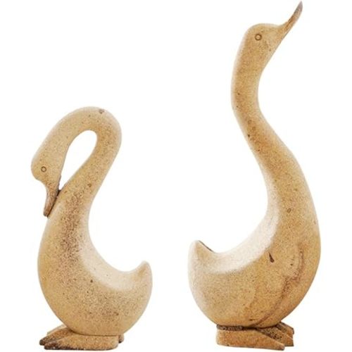 EXCEART Unfinished Wood Animal Ornaments Pair DIY Paintable Wooden Desktop Sculpture for Home and Living Room Decor Creative Animal Craft Figures for Kids and Adults