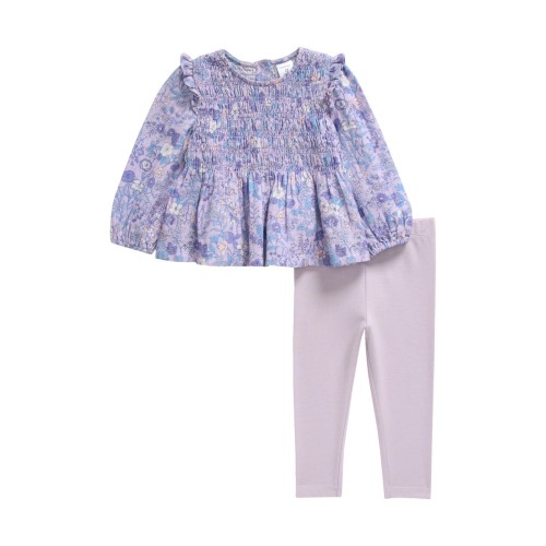 Smocked Long Sleeve Top & Leggings Set, 9M