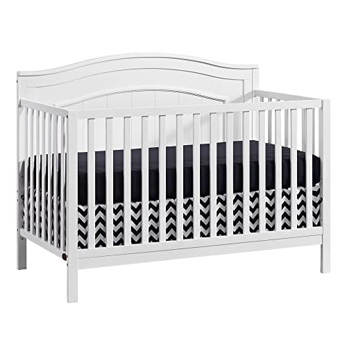 Oxford Baby Nolan 4-in-1 Convertible Baby Crib, Snow White, GreenGuard Gold Certified
