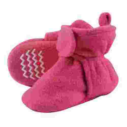 Hudson Baby Infant and Toddler Girl Cozy Fleece Booties, Dark Pink, 18-24 Months