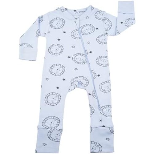 N-E-S 100% Organic Cotton Baby Girls and Boys Convertible Footie Twoway Front Zip Mitten Cuffs Feet Onepiece Bodysuit Overall