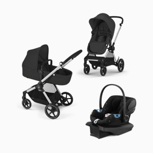 EOS 5-in-1 Travel System Stroller + Lightweight Aton G Infant Car Seat - Moon Black