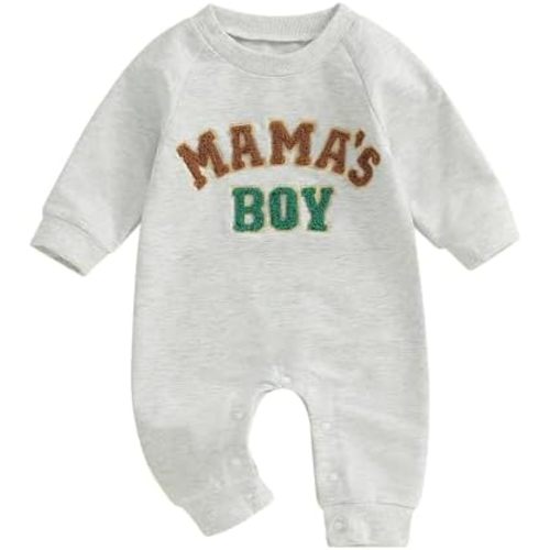 Baby Boy Romper Little Brother Newborn Outfit Long Sleeve Mama's Boy Little Dude Jumpsuit Fall One Piece Clothes