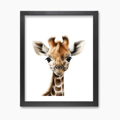 Play & Oak Giraffe - Black Frame, 11 X 14