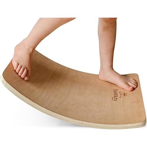 Balance Board - Wooden Wobble Board for Kids - Compact Balancing Trainer - Poplar Core - Eco-Coating - Sensory Motor Development - Core Strengthening - 17x12x3", Up to 480 lbs Capacity