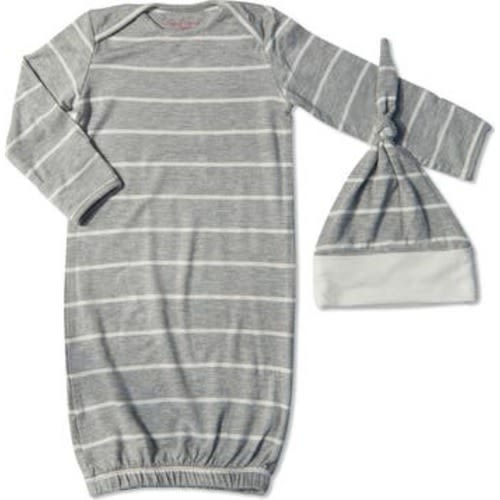 Stripe Gown & Hat Set, 0-3M
