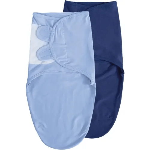 Soarwg Kids Baby Swaddle, Organic Baby Swaddles 0-3 Months, Swaddle Blanket, Swaddle Sack, Adjustable Newborn Infant Swaddle for Boy, Standard 100 by Oeko-TEX, Blue 2 Pack Small