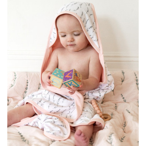 Bamboo Terry Hooded Towel - Wildflowers Hush Gray
