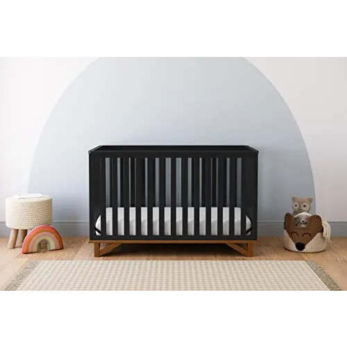 Santa Monica 5-in-1 Convertible Crib - Black/Vintage Driftwood