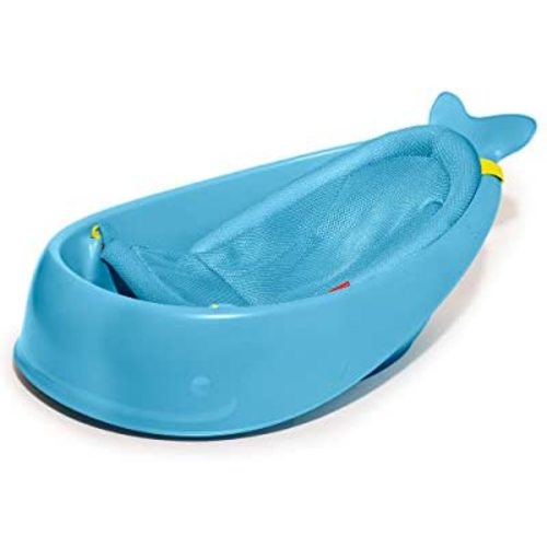Skip Hop Baby Bath Tub, 3-Stage Smart Sling Tub, Moby, Blue