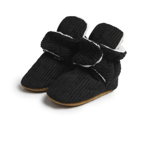 HsdsBebe Unisex Newborn Baby Cotton Booties Non-Slip Sole for Toddler Boys Girls Infant Winter Warm Fleece Cozy Socks Shoes