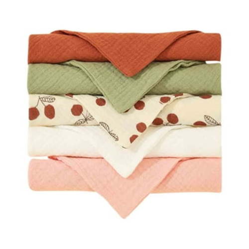 5 Pack Baby Hooded Towels, 100% Muslin Cotton Baby Bath Towel with Hood for Newborn, Infant, Toddler, Ultra Soft and Absorbent Baby Essentials Bath Towels for Boys Girls