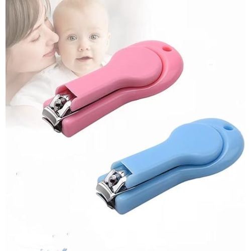 Baby Nail Clippers,2 Pack Nail Clippers,for Trimming Baby's Fingers or Toes,Blue and Pink Toddler Nail Clipper,Be Suitable for;Infant, Toddler, Kids