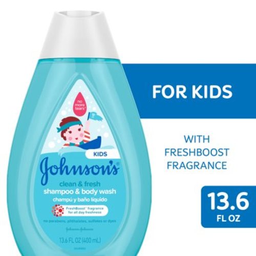 Johnson's Clean & Fresh Kids' 2-in-1 Shampoo & Body Wash, 13.6 fl oz