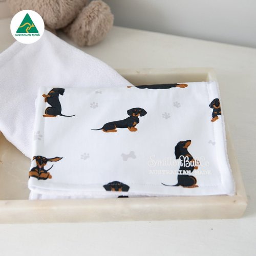 Dachshund Burp Cloth – Smitten Bub Co.