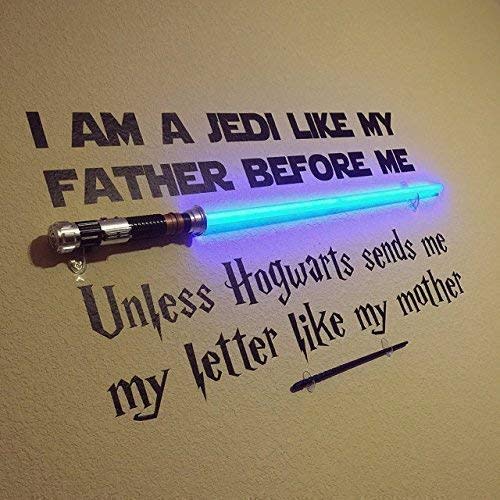 Vinyl Wall Decal Jedi Like My Father Unless Hogwarts Sends Me a Letter Like My Mother Star Wars and Harry Potter Themed Parody Design