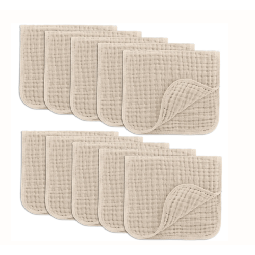 Muslin Burp Cloths in Sand (10pc) – Comfy Cubs